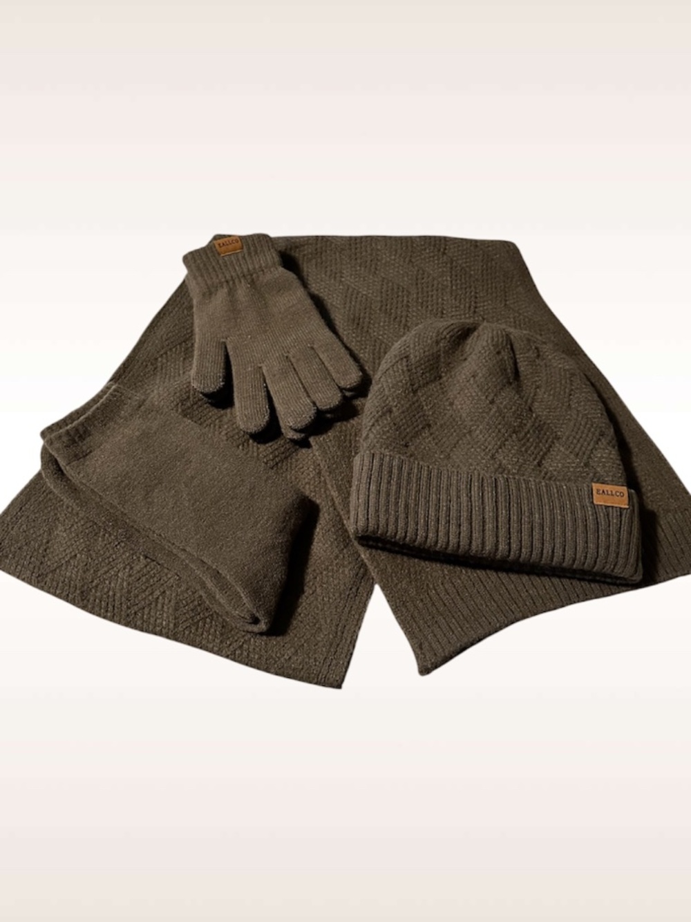 Scarf Gloves Beanie Hat and Sock Set Gray